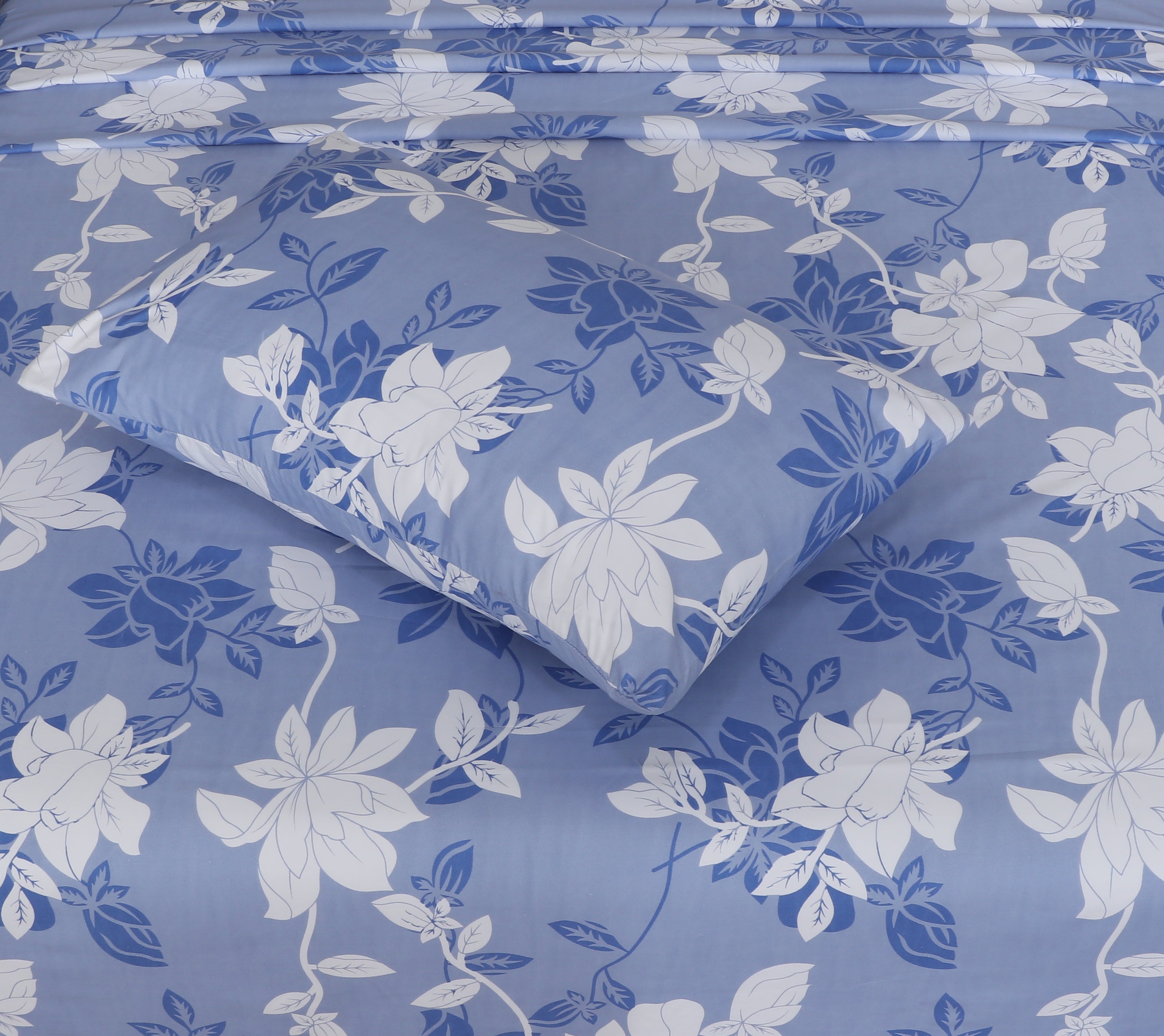 Sky Blue Floral bedsheet set – BS25