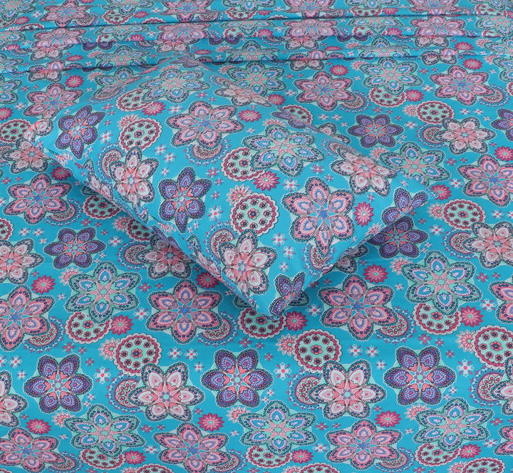 Elegant Floral Patterned – cotton Bedsheet Set-BS15