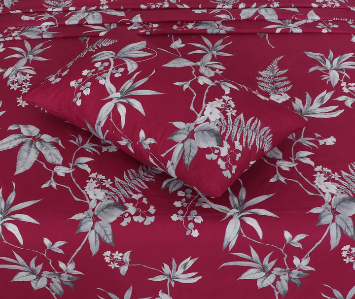 Maroon Floral Elegance fittedsheet set – BS26