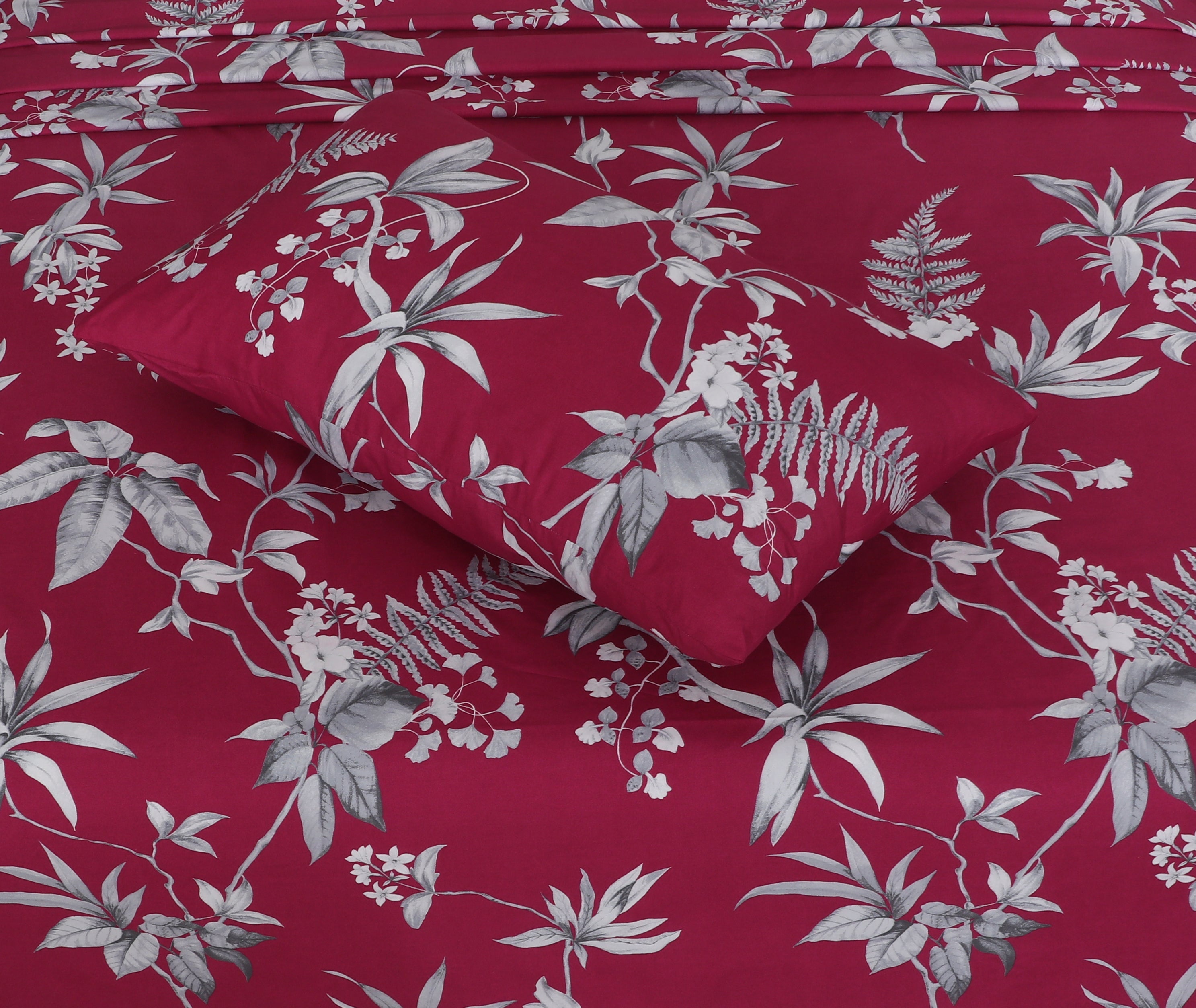 Maroon Floral Elegance bedsheet set – BS26
