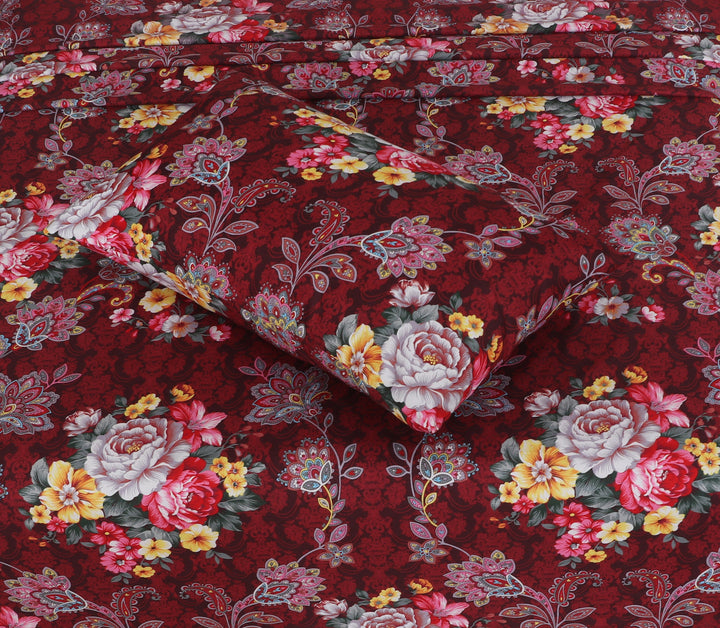 Majestic Burgundy bedsheet set – BS18