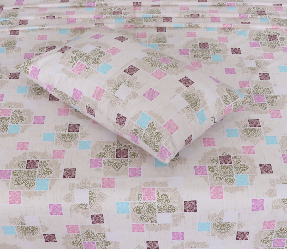 Ornate Tile Pattern cotton bedsheet set – BS28