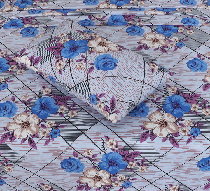 Elegant Blue Blossom bedsheet set – BS29