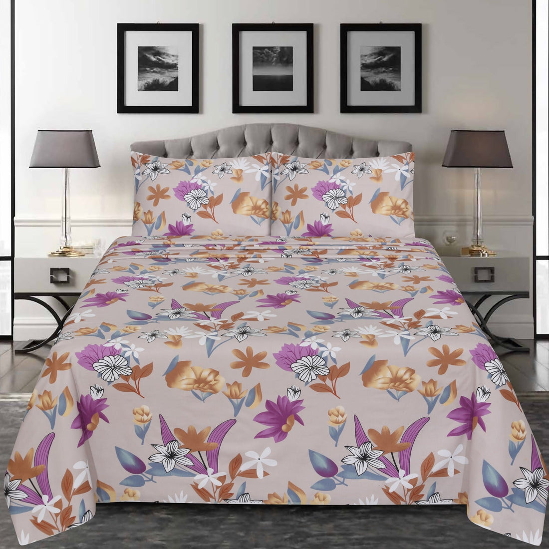 Luxury Floral Bedsheet set – BS04