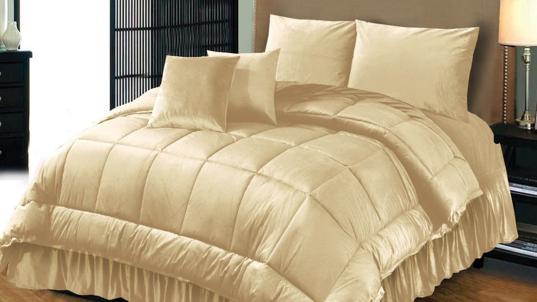 Cream 6 PCS  Embossed Velvet Bedding Set – 03